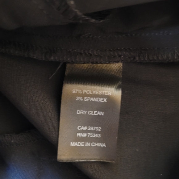 Rachel Zoe Satin Straight Leg Black Trousers Silver Trim Detailing sz 12 0799288 - Picture 3 of 12